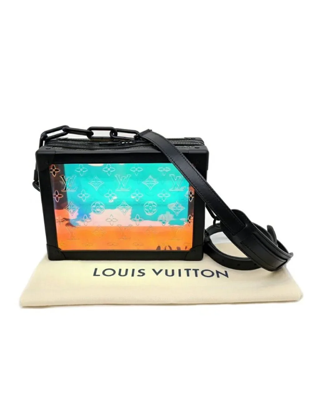 Louis Vuitton Monogram Rythme Soft Trunk Shoulder Bag Black